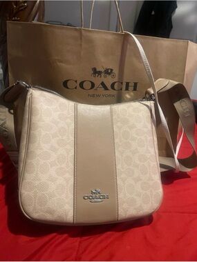 Coach Beige Signature Crossbody Bag
